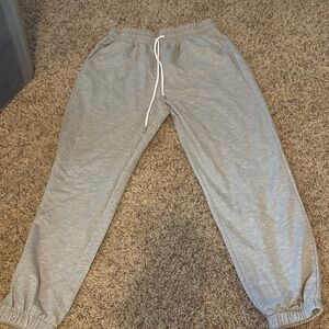 Gray Jogger Sweatpants with Drawstring
